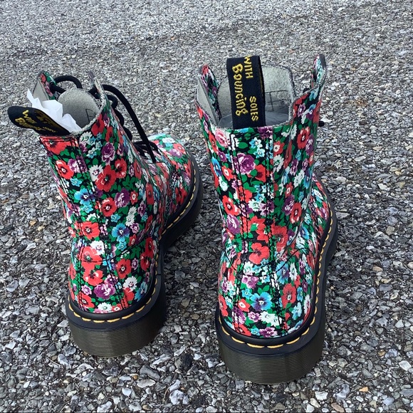 Dr Martens Pascal Black Wild Poppy Floral Print Boots Size 8 - Doc Martens - Picture 8 of 10